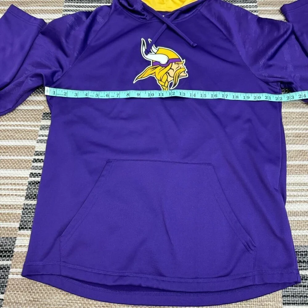NFL Team Apparel Mens Minnesota Vikings Pullover Long Sleeve Hoodie Purple Large